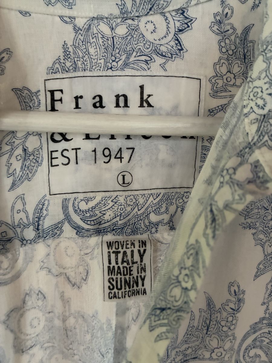 Camicette: Frank & Eileen Barry Linen Paisley Button Down Shirt Hemd – Usato da Münchenstein venduto da B771 3