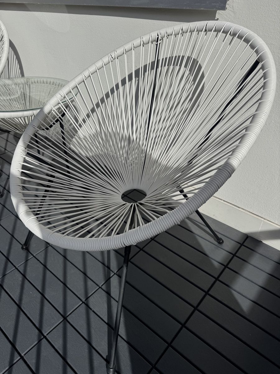 Set di tavolo e panche: Bistro set white Acapulco style – Usato da Zürich venduto da zurichwest 2