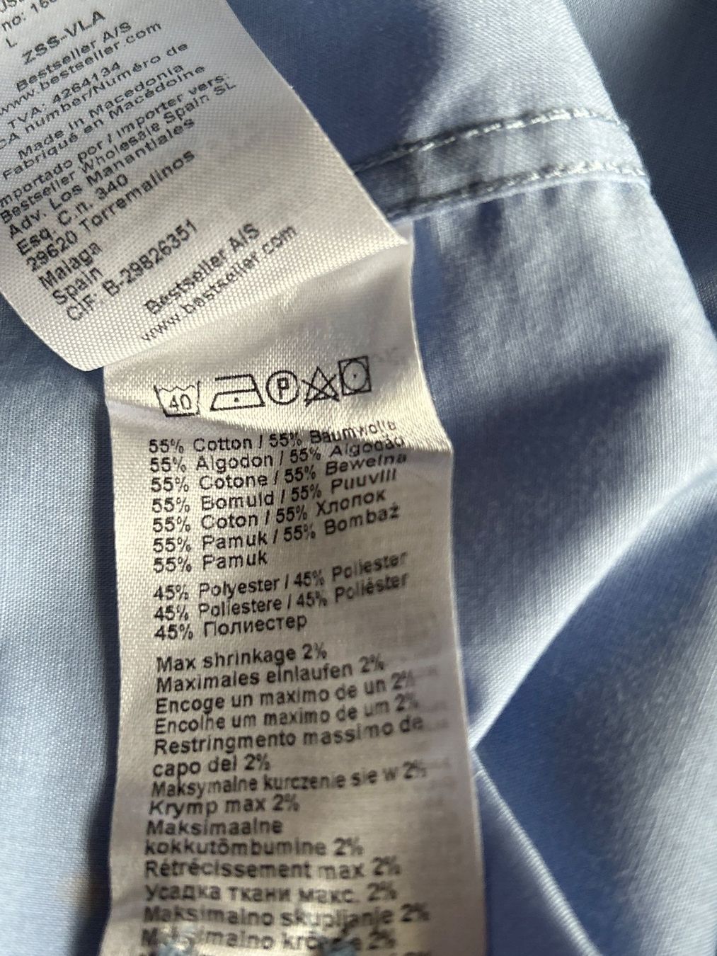 Camicie: Langarm Hemd blau SELECTED/HOMME  Grösse 42 – Difettoso da Brunnen venduto da Nala2929 3