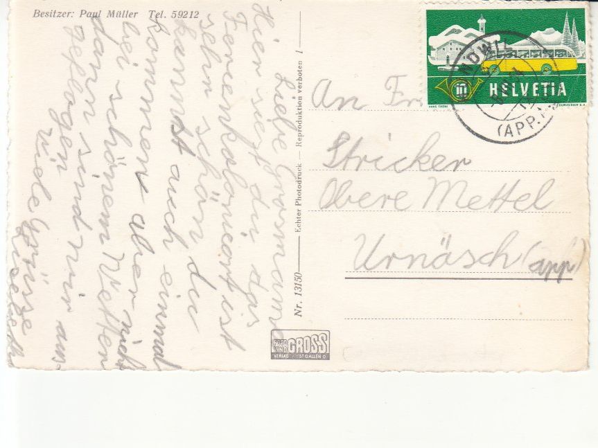 Cartoline postali: Hundwil Bären 1954 – Usato da Bürglen TG venduto da StampGraf 1