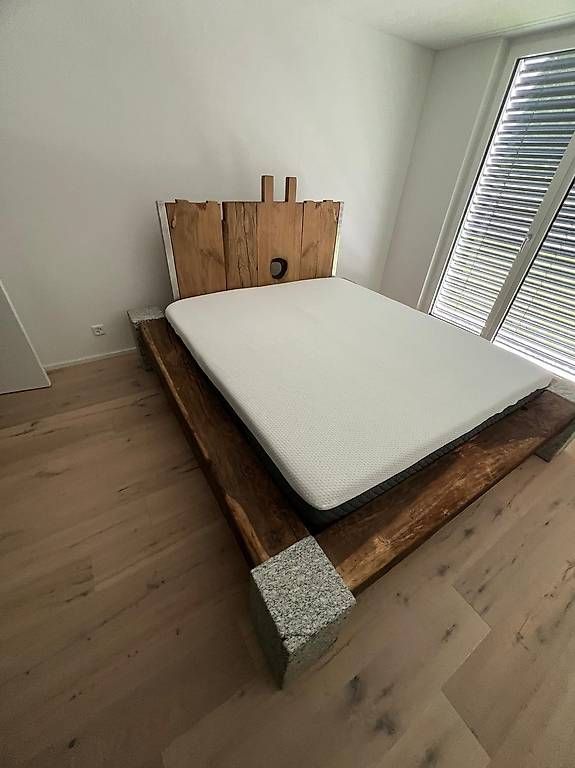 Lits: Eichen Balkenbett Doppelbett – D'occasion à Braunau par matt-h0 1