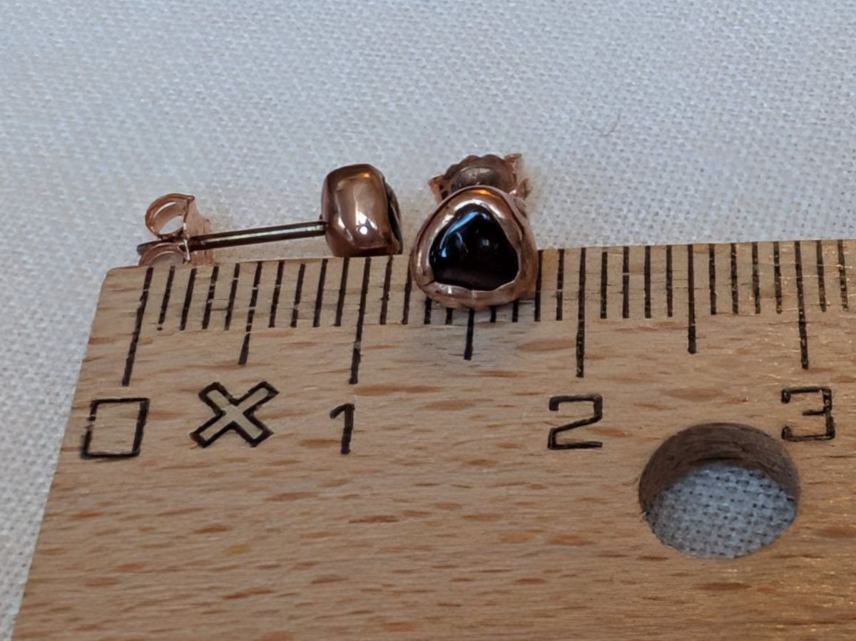 Orecchini pendenti & Orecchini a lobo: Roségoldene Ohrstecker mit Granat – Usato da Gempen venduto da DennisKl 3