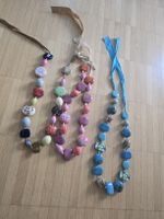 3 x Modeschmuck Halsketten mit bunten   Fashion Statement
