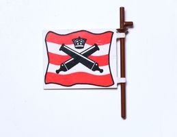 Flag 6 x 5 with Crossed Cannons over Red Stripes Pattern
