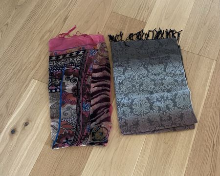 2 Schals gemustert Pink Grau 