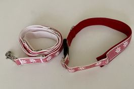 Halsband & Leine Set" rot-weiss Gingham 🇨🇭