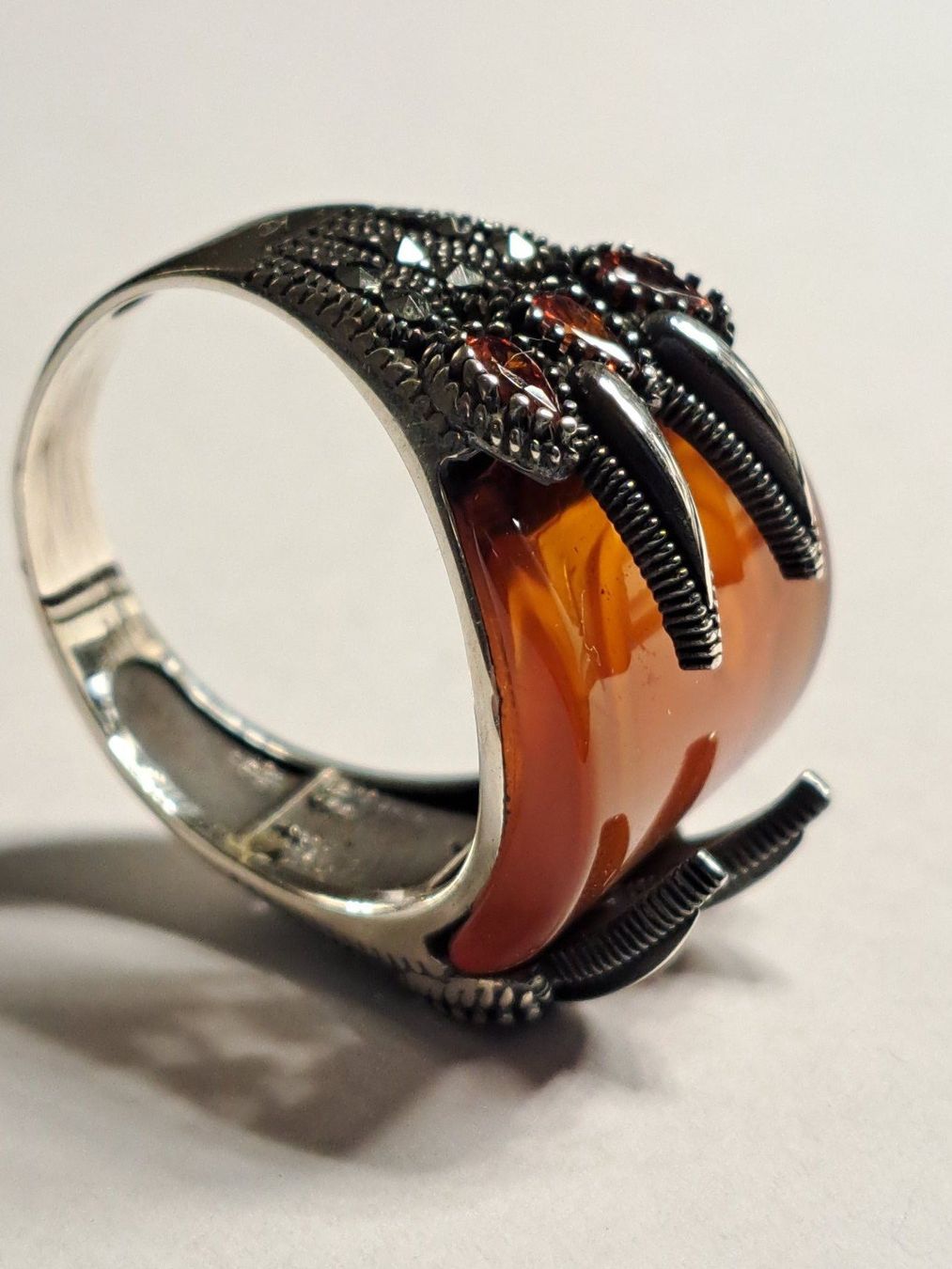 Ringe: 0054 - Bague en argent, Agate orange, taille 58 – Neu und originalverpackt aus Neuchâtel von NIDAVELIR 2