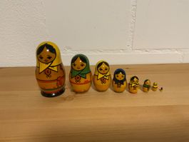Russische Matroschka, 7-teilig, Vintage Holzpuppen Set!