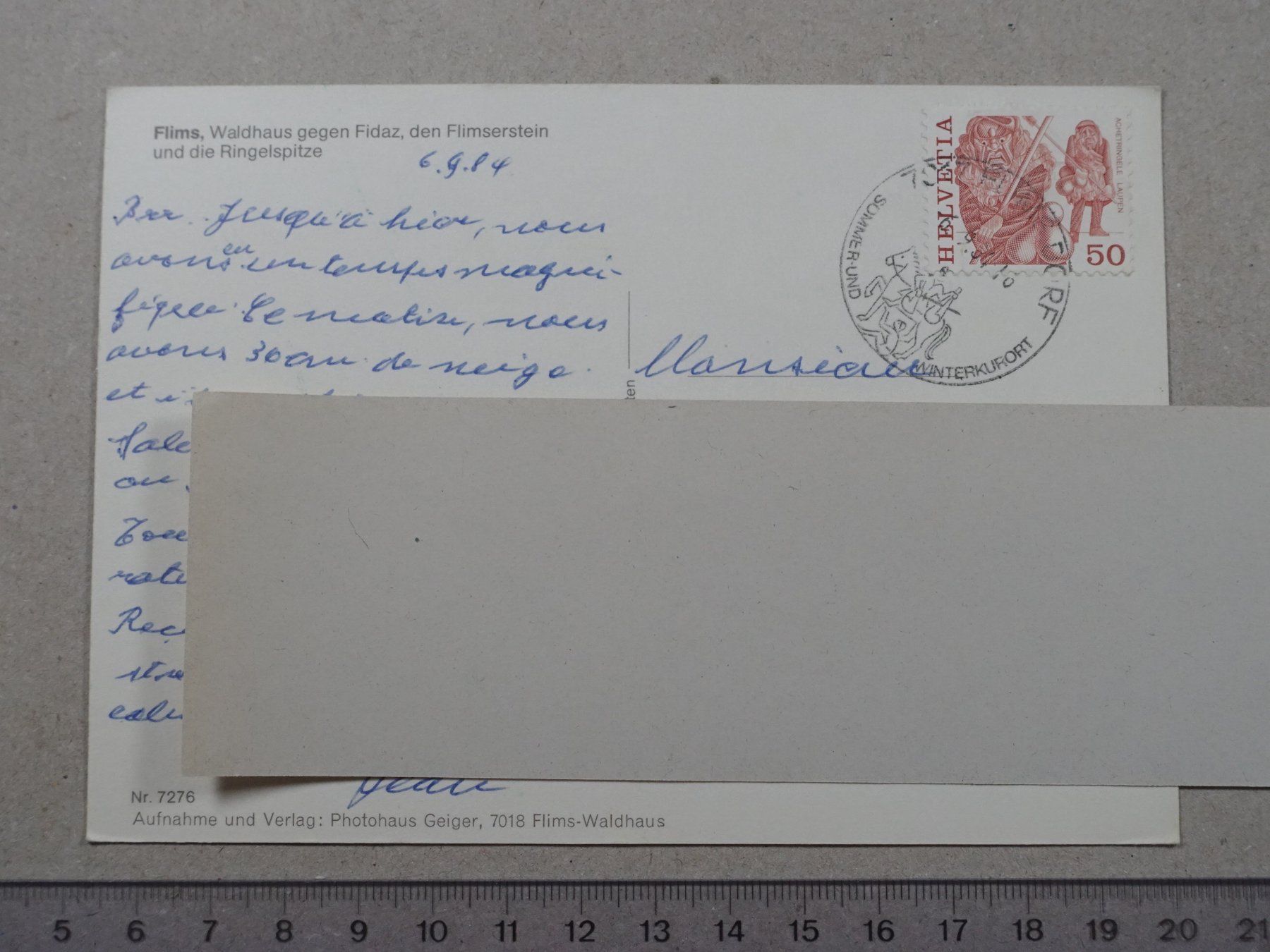 Cartoline postali: Flims, 1984 – Usato da Lenzburg venduto da fh1 1