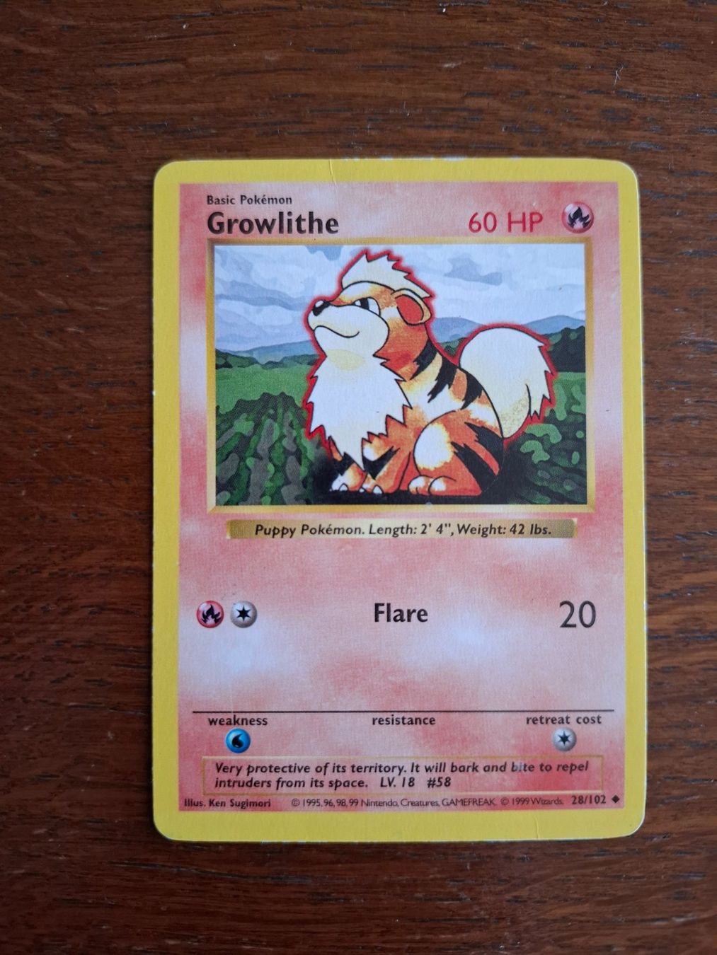 Pokémon Carte collezionabili: Pokemon Growlithe Base Set Shadowless 28/102 – Usato da Giornico venduto da ale_lc8k