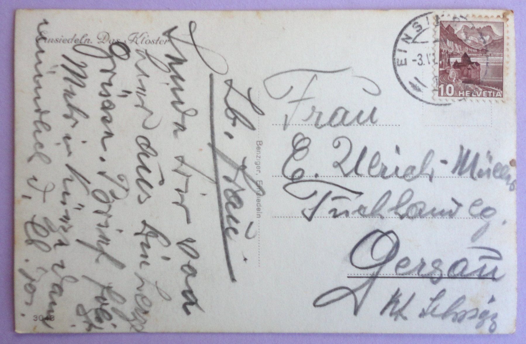 Cartes postales: Einsiedeln, Das Kloster – Défectueux à Fétigny par Billy2miny 1
