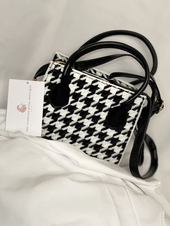 Neue Süsse Mini-Handtasche, schwarz/weiss