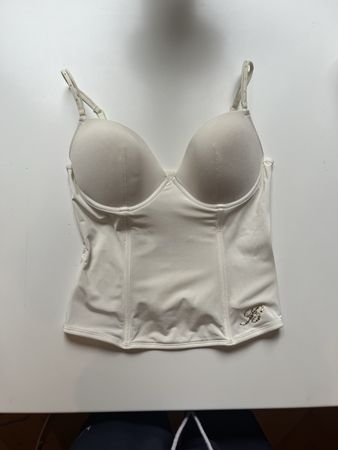 Cream Beldon Corset Top - Size M - cup 85 B- rhinestones