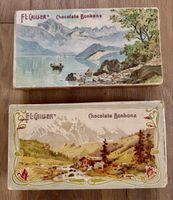 2 x antike Schoggi Schachtel Karton CAILLER Schokolade Box