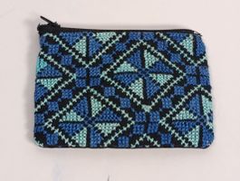 Porte-monnaie bleu avec fermeture éclair 11.5 x 8.5 cm