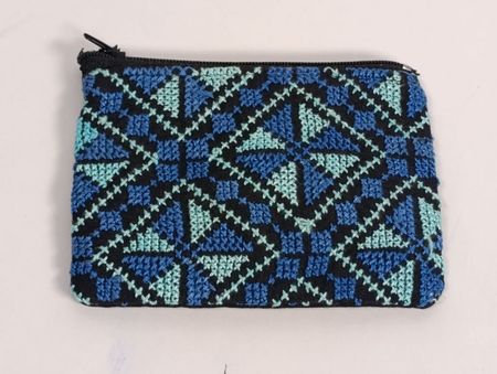 Porte-monnaie bleu avec fermeture éclair 11.5 x 8.5 cm