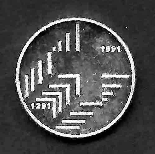 Alle Münzen: 1991 -  20 Fr. - 500e ann. Confédération – Gebraucht aus Lausanne von Muverans41