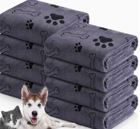 Hunde Handtuch 100x60 cm (dunkelgrau)
