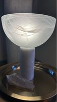 Tischlampe mit Marmorfuss und Glasschale weiss neu 