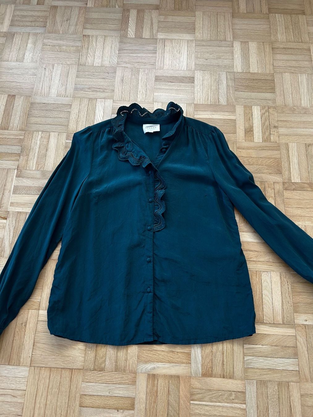 Sezane Camicette: Sézane Bluse petrol farben 100% Seide – Usato da Wädenswil venduto da mir_l99m