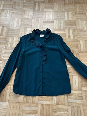Sézane Bluse petrol farben 100% Seide