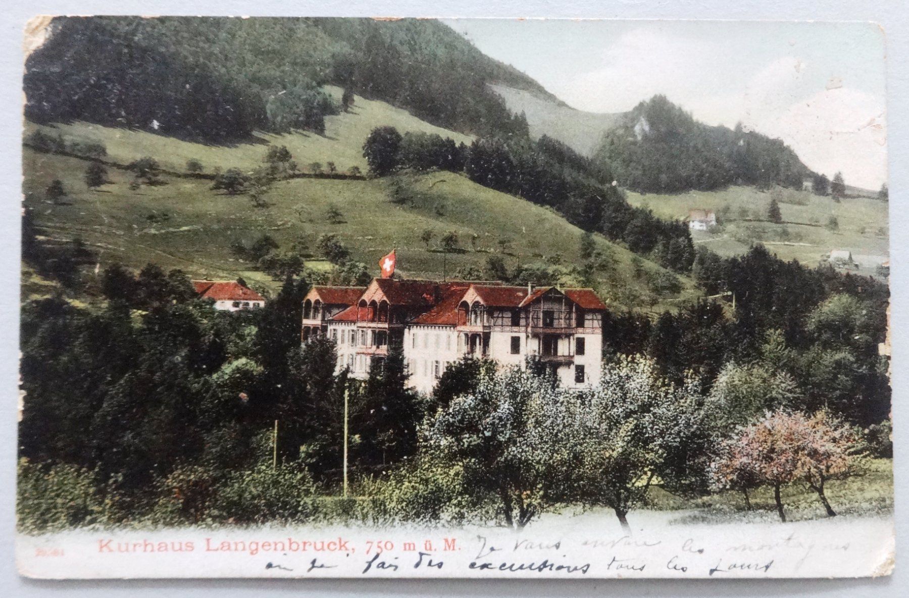 Ansichtskarten: Kurhaus Langenbruk, 750 m ü.M. – Defekt aus Fétigny von Billy2miny