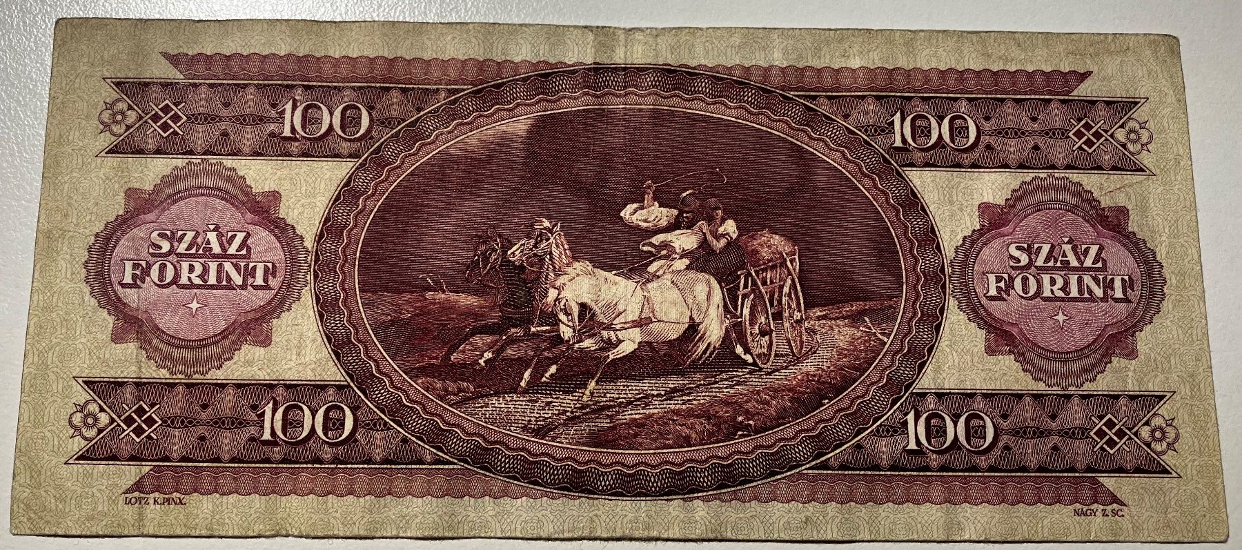 Banknoten: Ungarn 100 Forint 1984 – Gebraucht aus Algetshausen von Carrhard 1