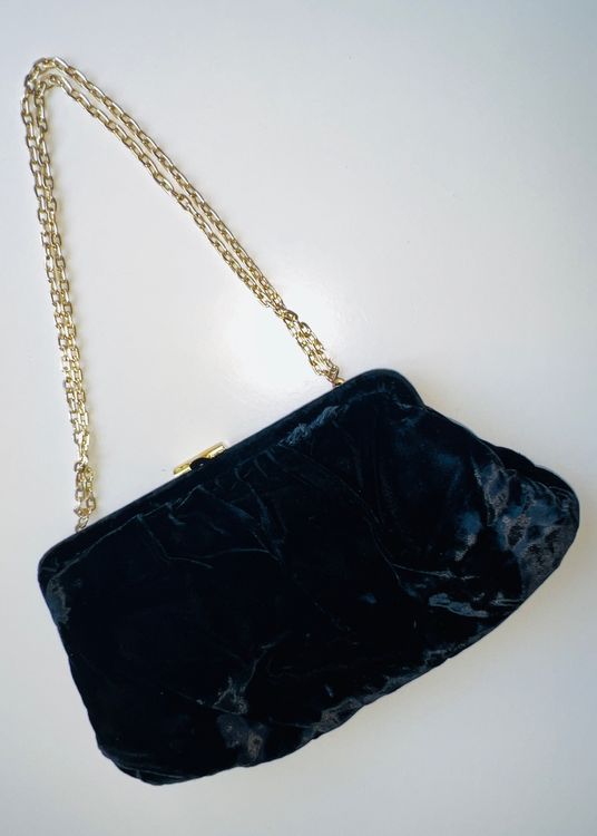 Damen Clutch Clutch Schwarz Mit Kette Clutch SAMT Hand