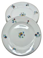 6 assiettes Langenthal Suisse décor géométrique coloré, 1951
