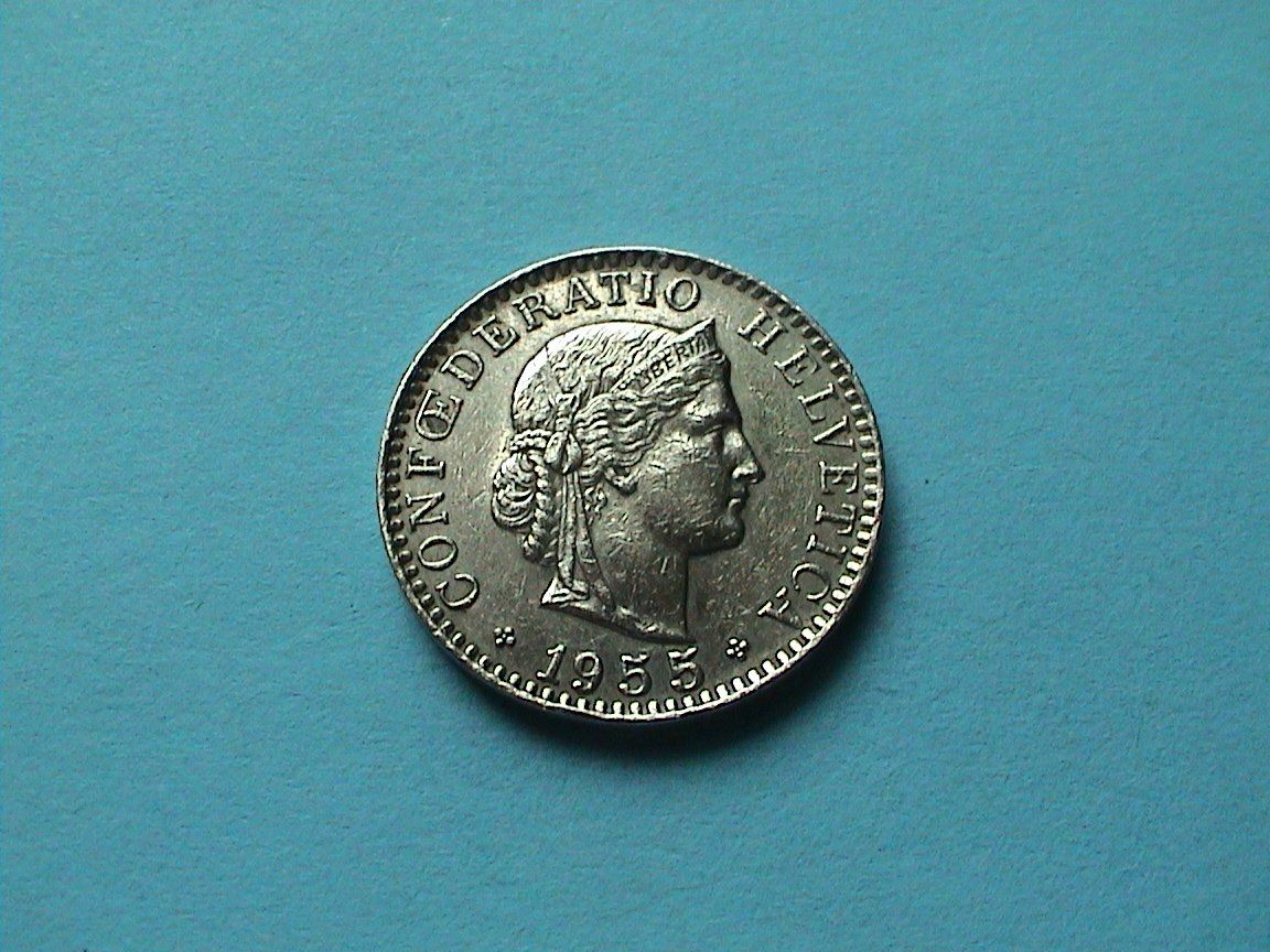 Tutti le monete: CH 20 Rappen - 1955 – Usato da Reinach BL venduto da Dexy62