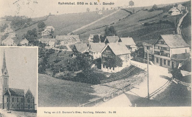 Cartoline postali: Rehetobel - 958m + 1911 – Usato da Emmenbrücke venduto da teestube