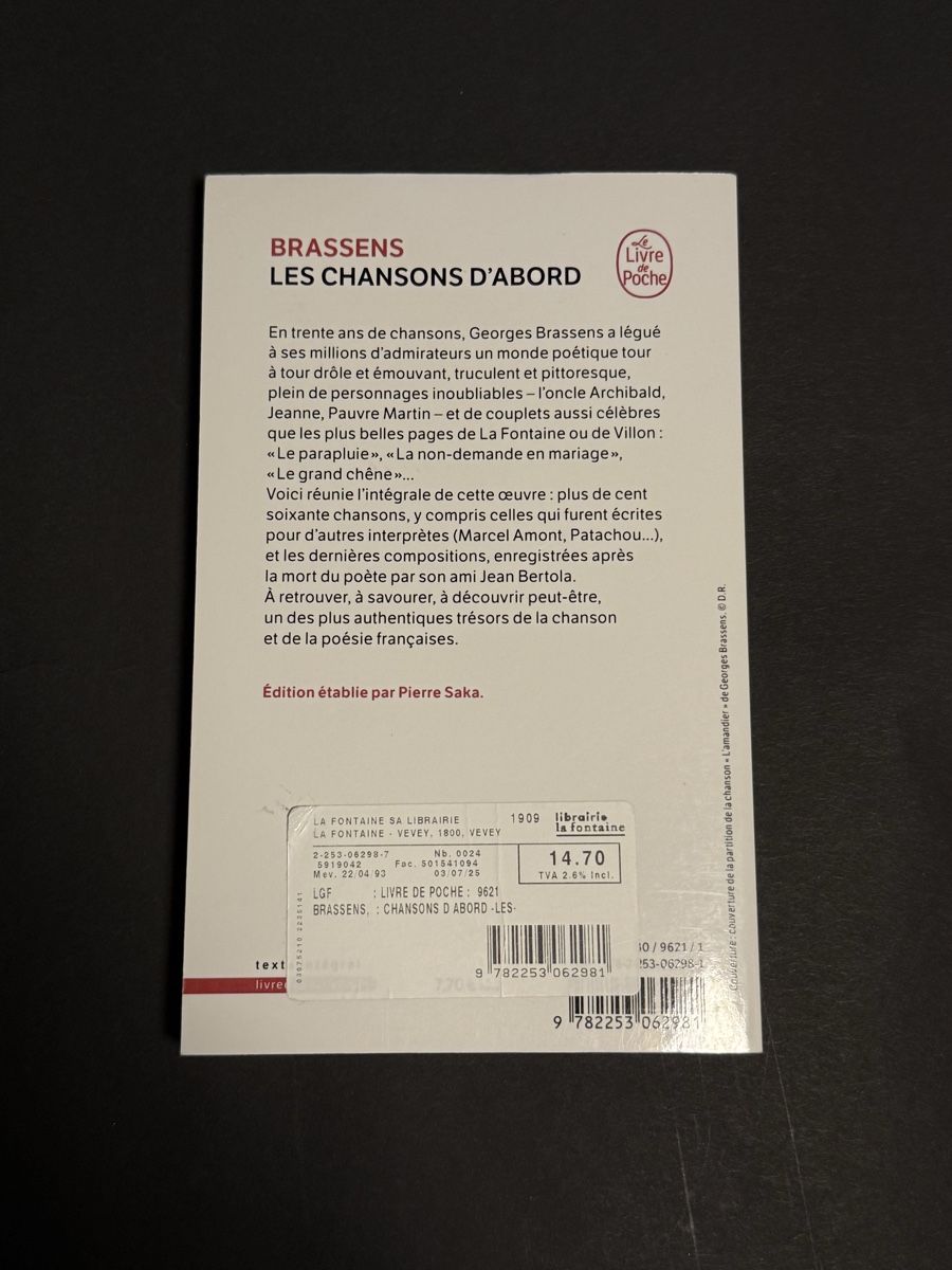 Bücher: BRASSENS LES CHANSONS D'ABORD – Gebraucht aus Vevey von mmmariya_3m 1