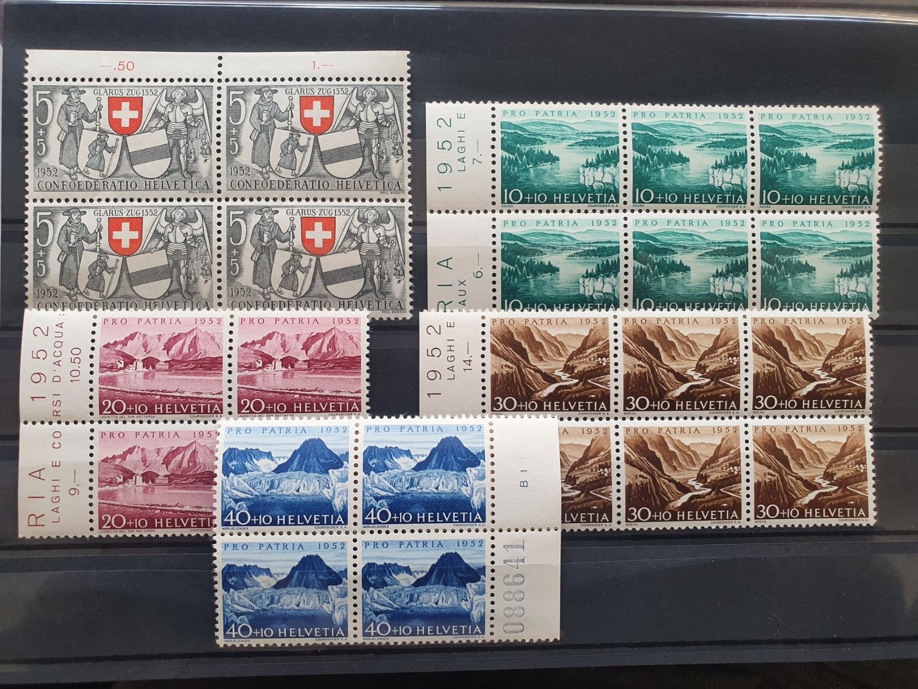 Tutti i francobolli: Pro Patria B56 - B60 ** – Usato da Balgach venduto da SIMEON27