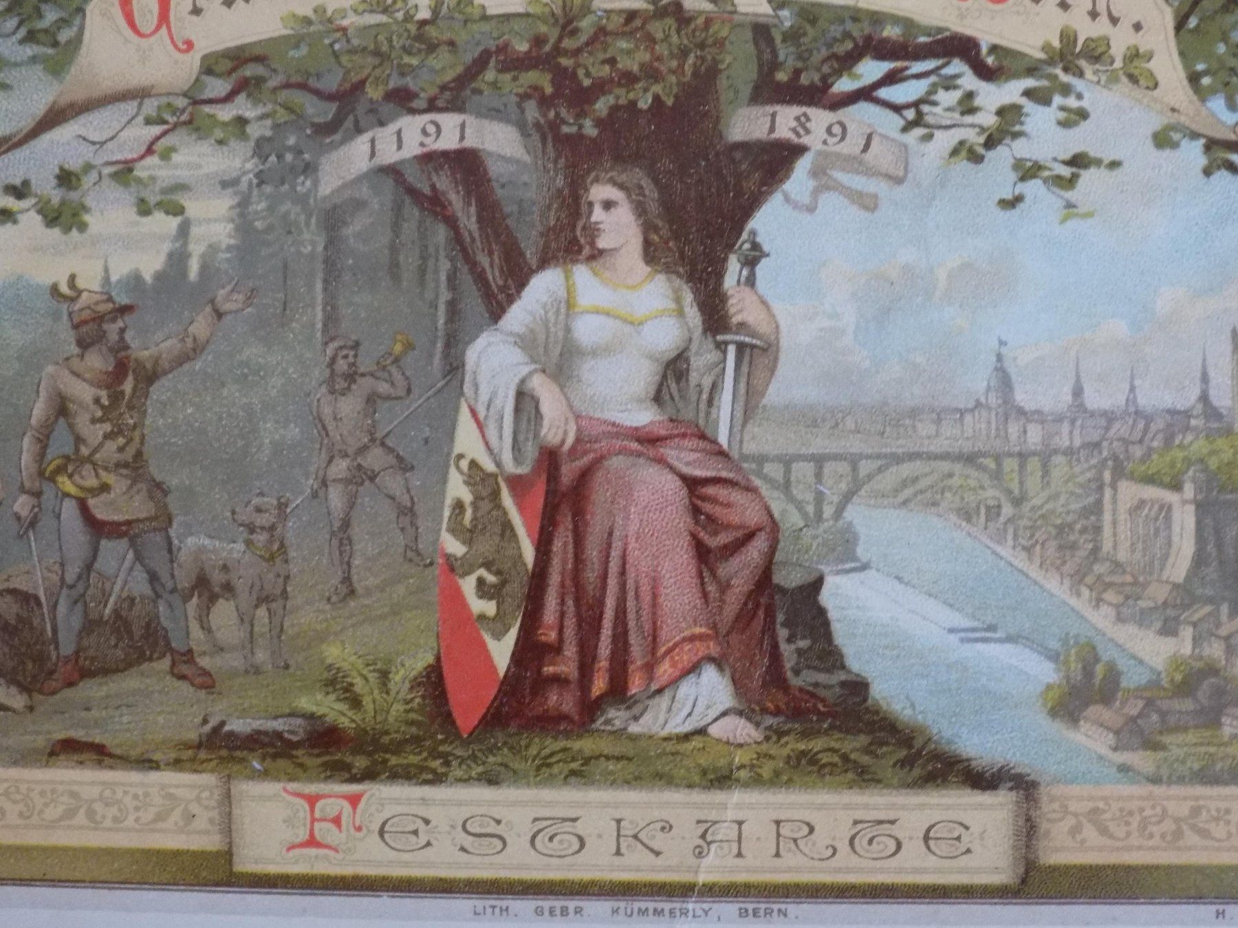 Incisioni: Bern Festkarte Gründungsfeier 1891 – Usato da Risch venduto da Antikfee 4