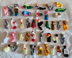 30 x Tierfiguren Fingerpuppen handgestrickt aus Peru, Neu!!