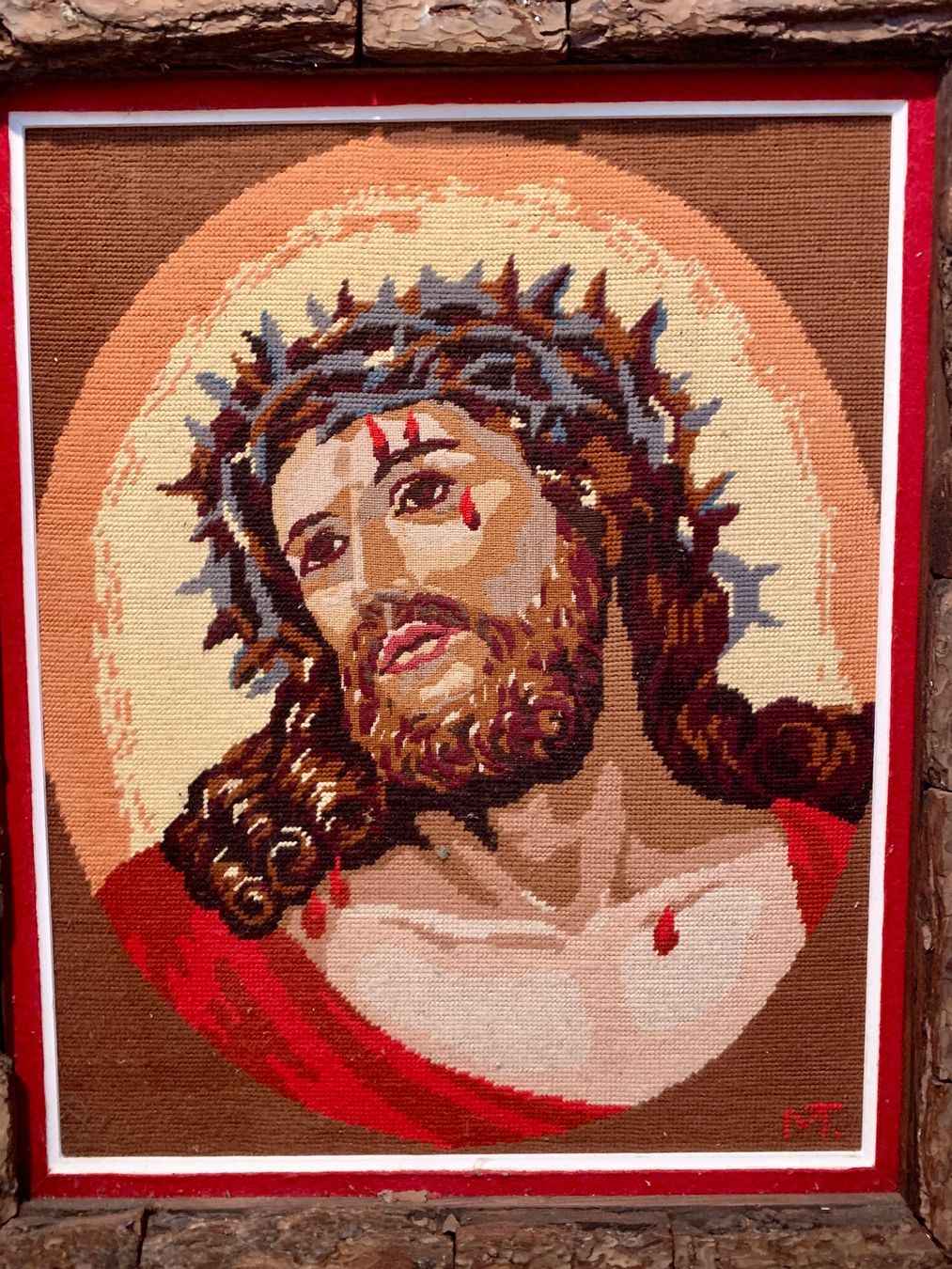 Dipinti: Gobelin Gemälde / Stickbild Jesus mit Dornenkrone – Usato da Zürich venduto da Les_Zurichois 1