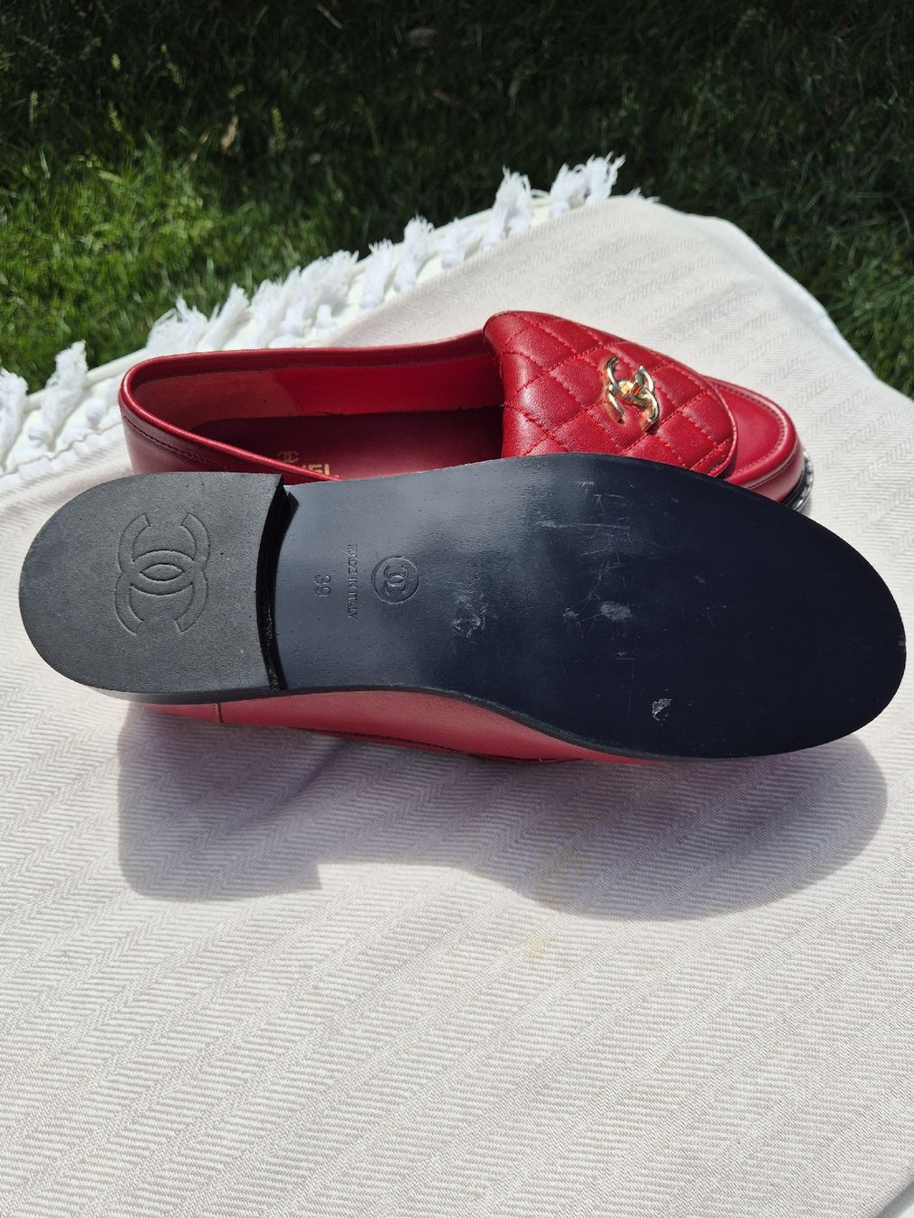 Chanel Scarpe da donna: Chanel Loafers Leder Rot  – Nuovo (secondo la descrizione) da Küsnacht ZH venduto da purkale 3