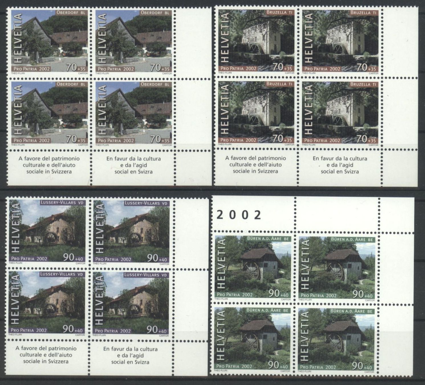 Tutti i francobolli: 2002, Pro Patria, Viererblöcke ** – Usato da Willisau venduto da Vollstempel