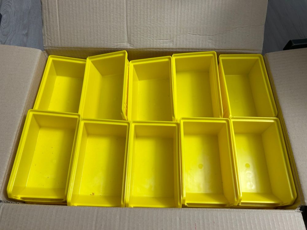 HMH Stapelboxen 8x Größe L Gelb - Sichtlagerboxen 335x209x152mm Für Werkstatt & Garage