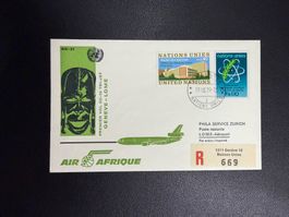 Air Afrique Erstflugbrief Genf-Lome ab UNO 1979