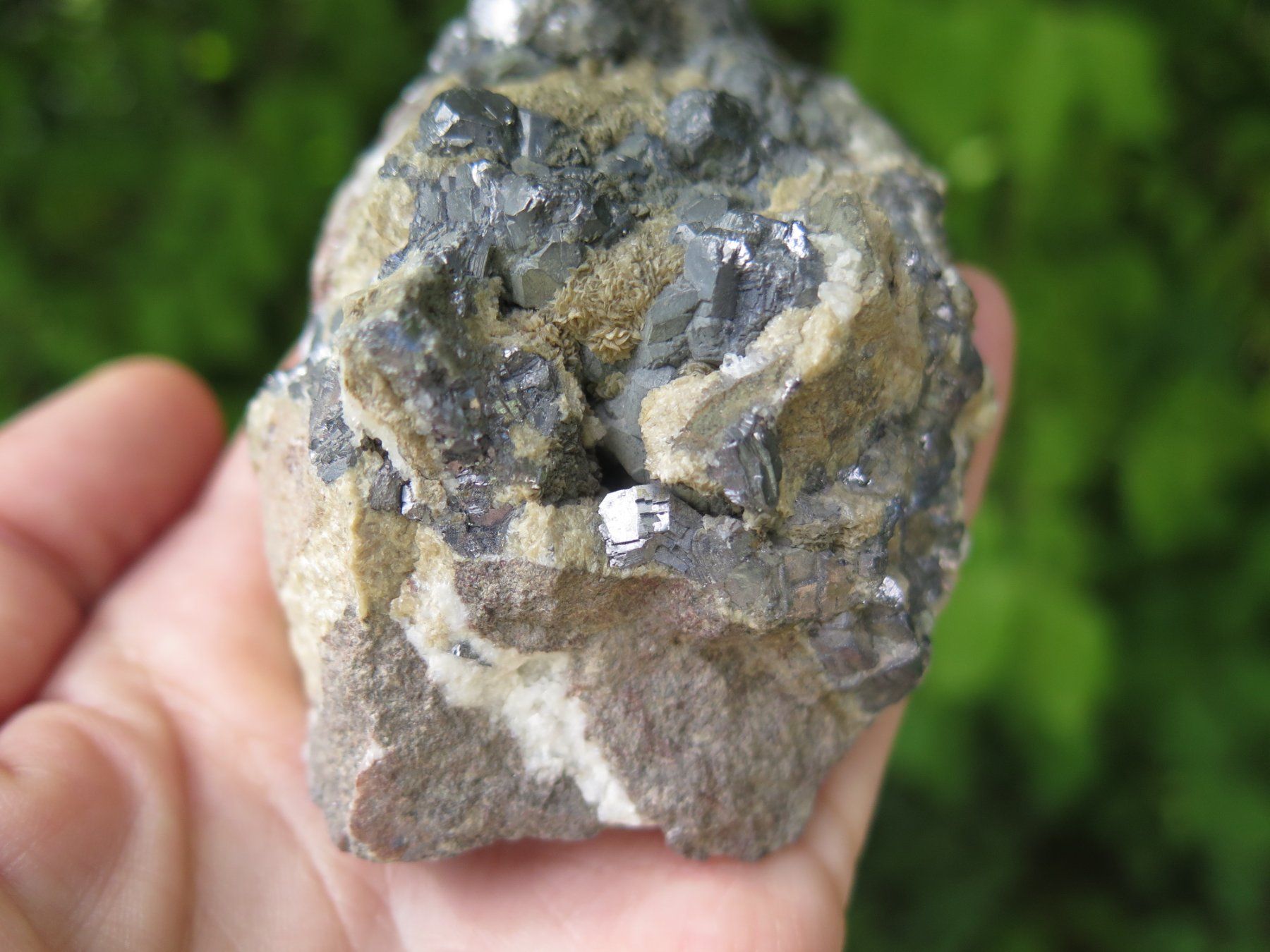 Mineralien & Heilsteine: Bleiglanz mit Siderit von Grube Hilfe Gottes ca. 433 gr. – Gebraucht aus Schaffhausen von Yamakana51L8736OQ8 4