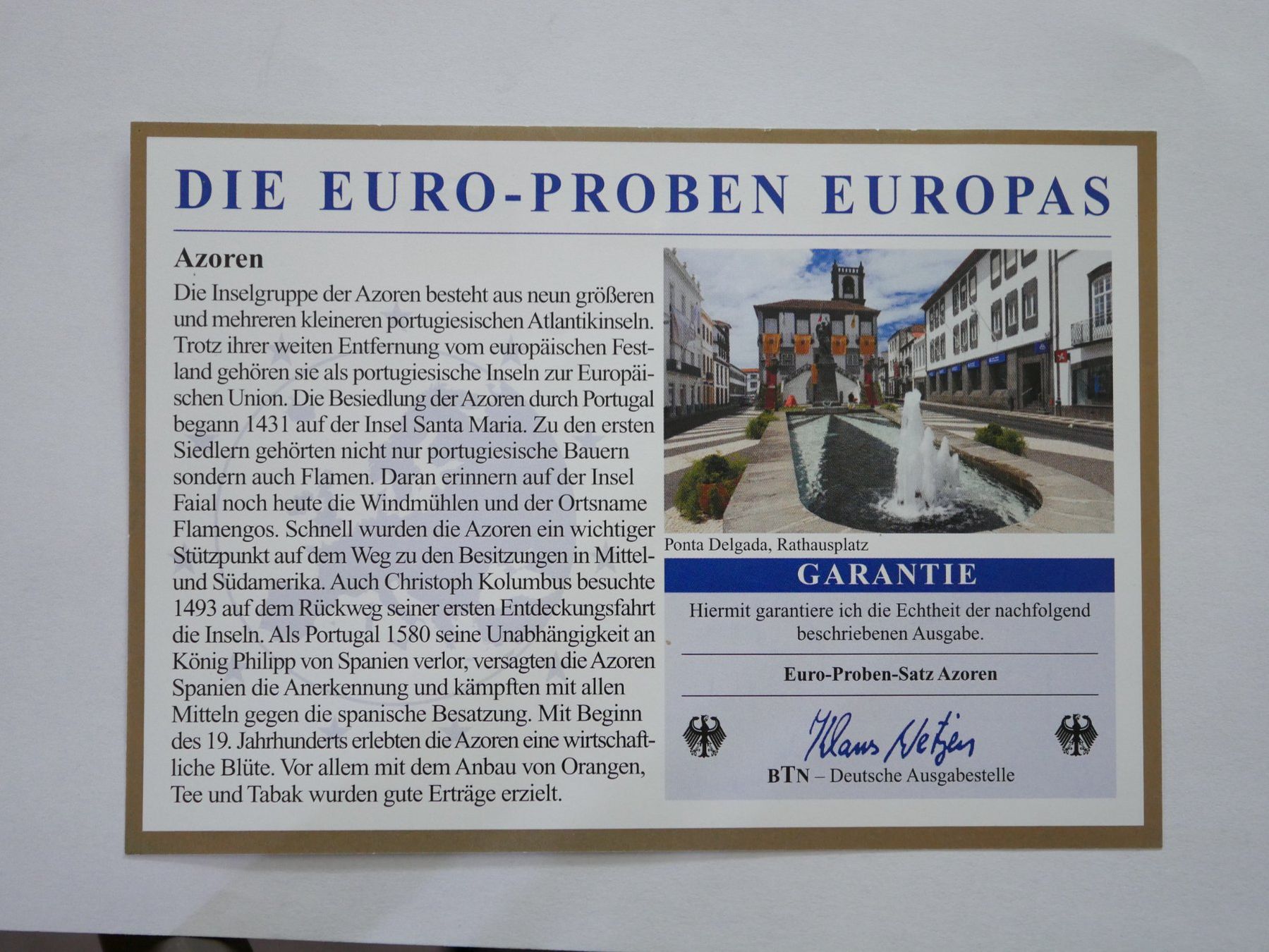 Tutti le monete: Euro Probe Azoren 2009 ***TOP*** – Nuovo (secondo la descrizione) da Kreuzlingen venduto da Samson01 2