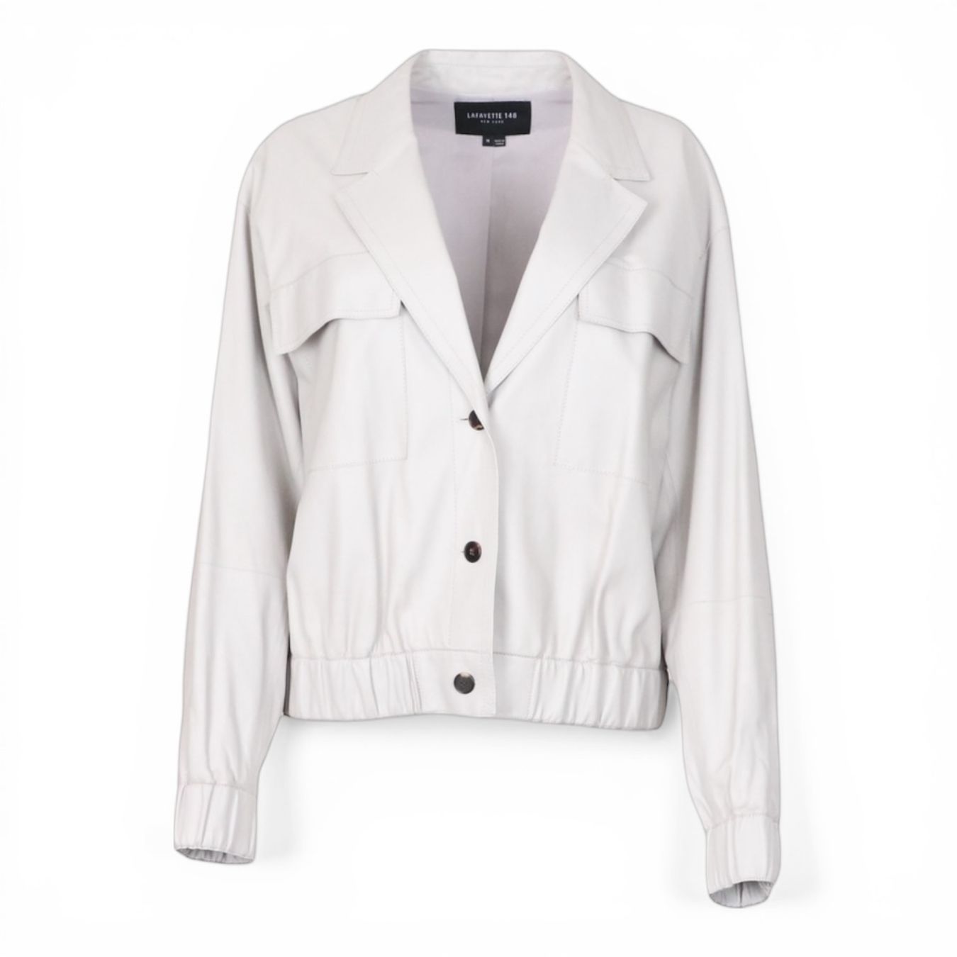 Giacche: Lafayette 148 Lederjacke grau Gr. M – Usato da Binningen venduto da Designerlabels 1