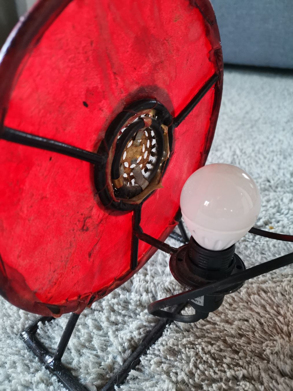 Lampade: Rote Retro Lampe, Vintage Look – Usato da Lanzenhäusern venduto da Gimli72 1