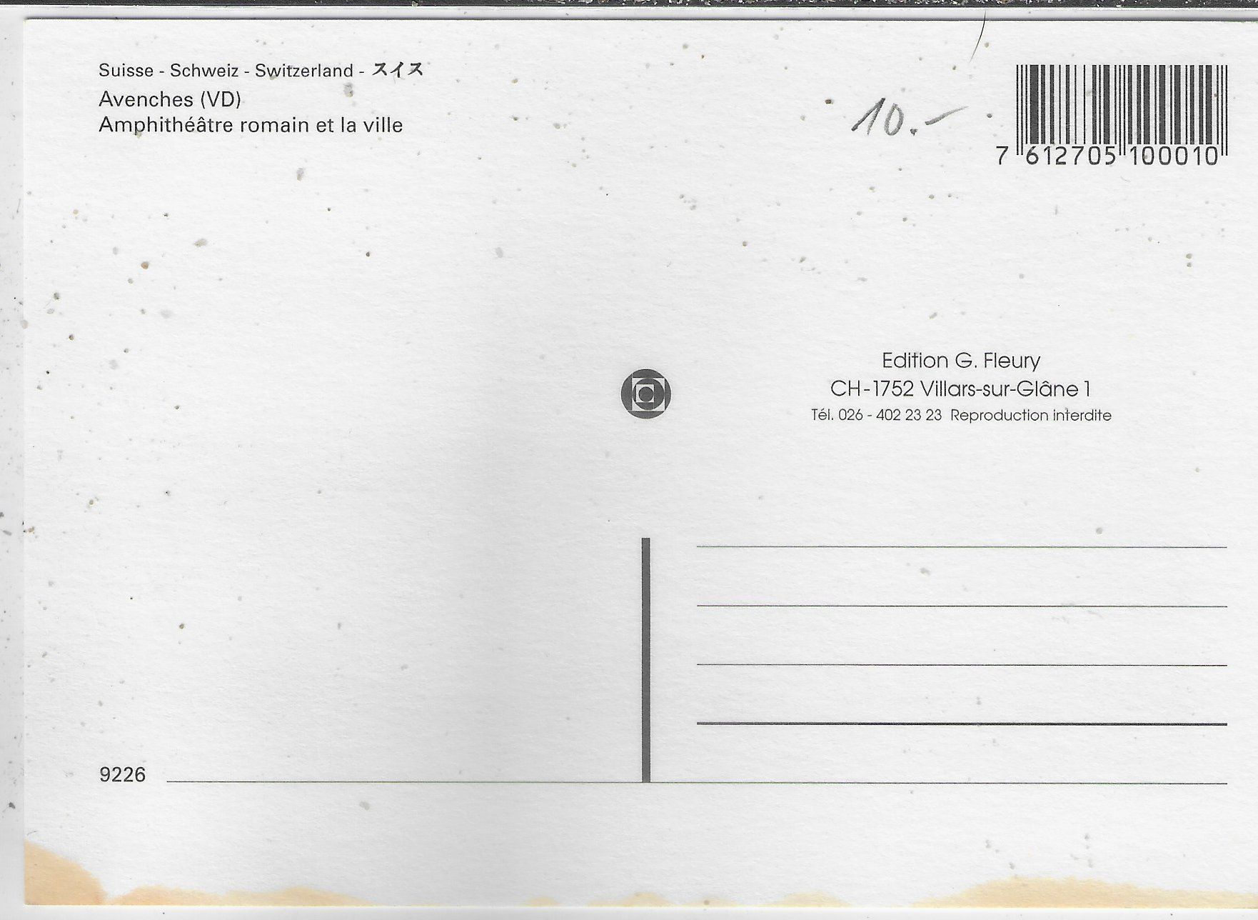 Cartoline postali: Avenches - Amphitheatre - Vue aerienne – Usato da Ettingen venduto da Kartenplanet 1