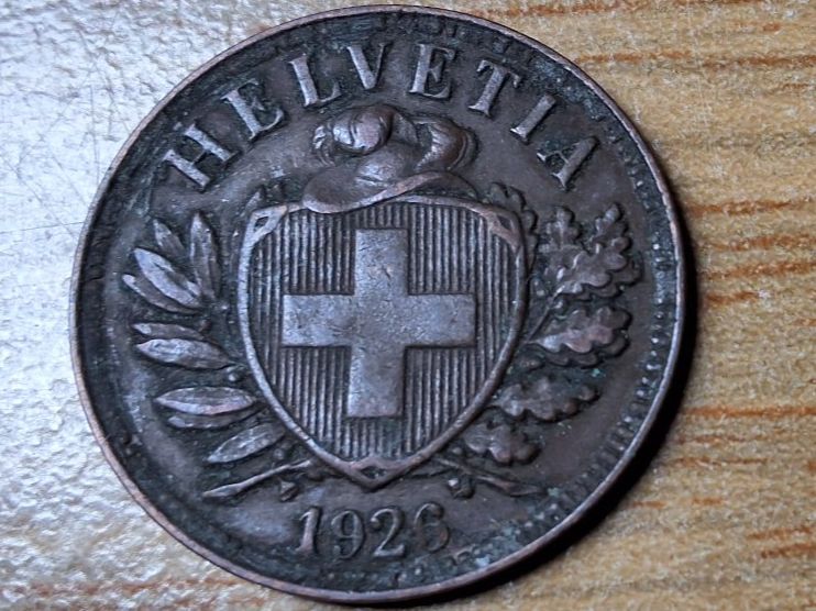 Tutti le monete: 2 Rappen 1926 - Selten! – Usato da Münchenstein venduto da purbach1