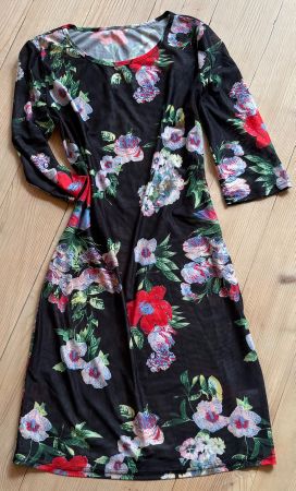 Kleid /Strandkleid Beachwear Blumen transparent ,Gr.S