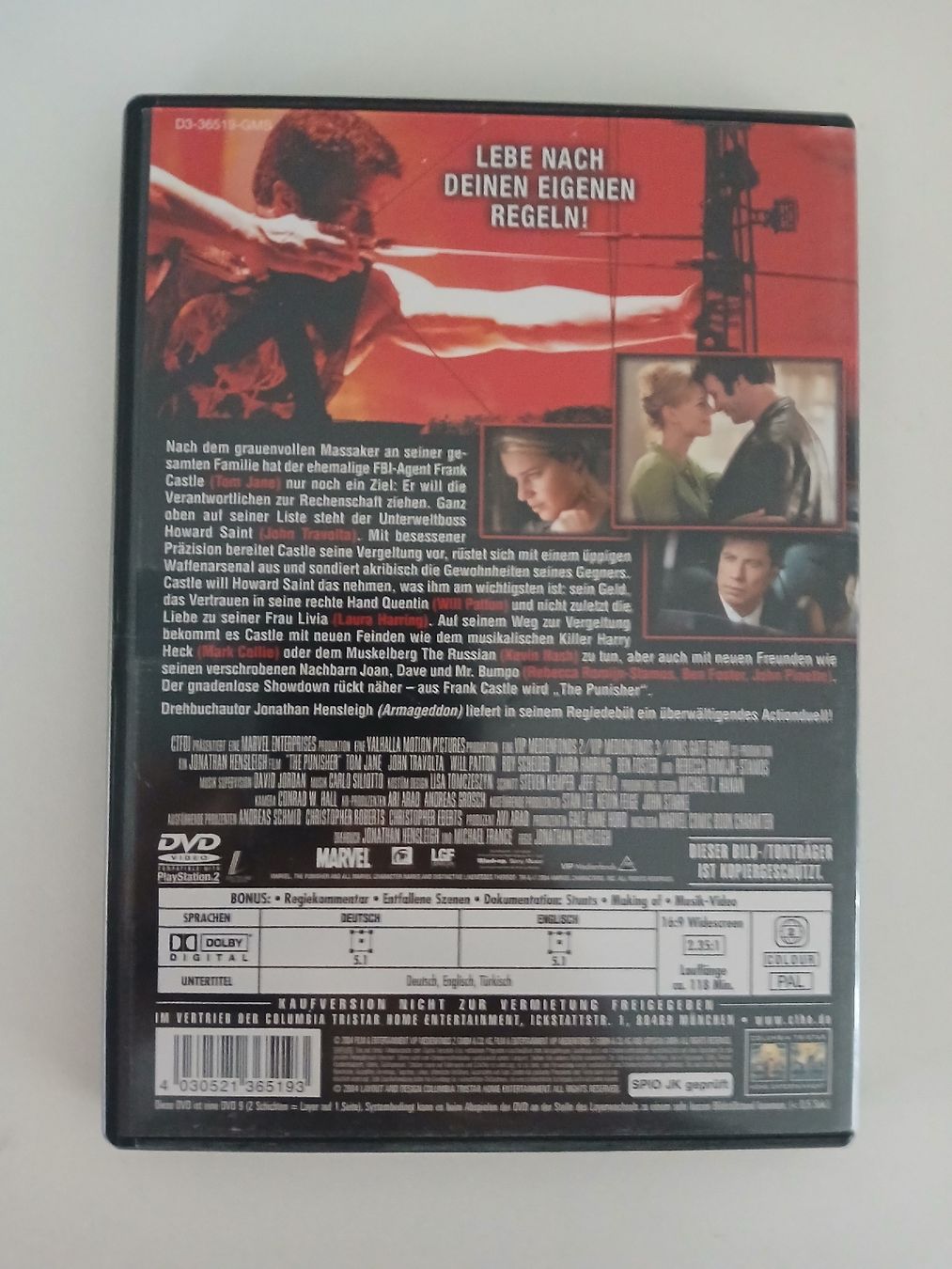Tutti i DVDs: The Punisher Extended Version DVD Tom Jane John Travolta  – Usato da Berikon venduto da pil_thm8 2