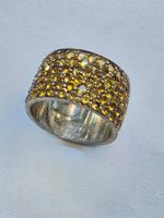 Ring mit  gelben Safiren in rhodiniertem Silber 55