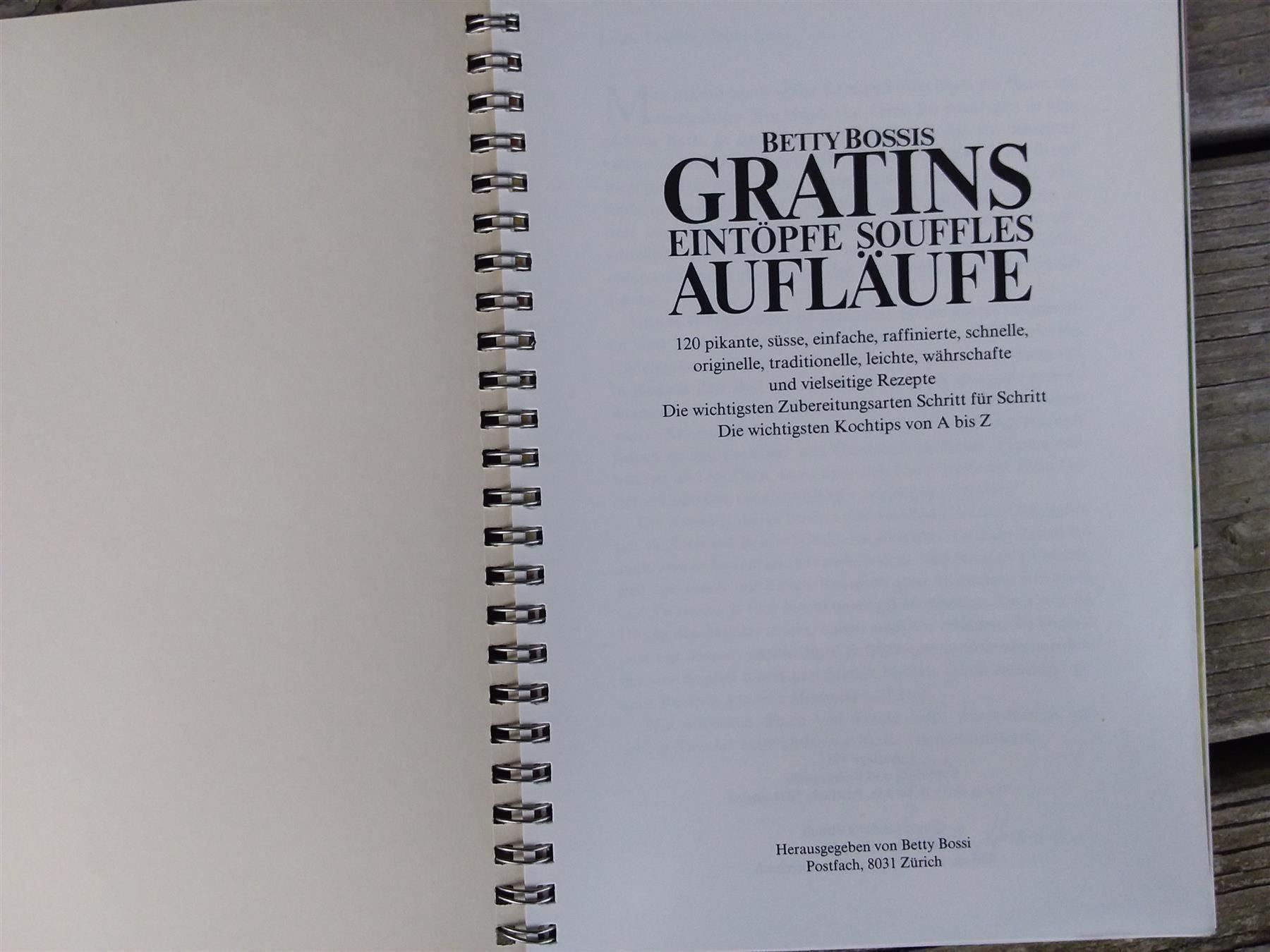 Libri: Betty Bossi Gratins Eintöpfe, Souffles – Usato da Wildensbuch venduto da Mangosteen7 1